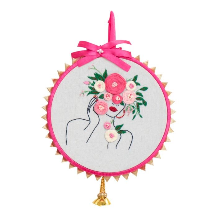 Embroidery Hoop - Flower Hair Girl