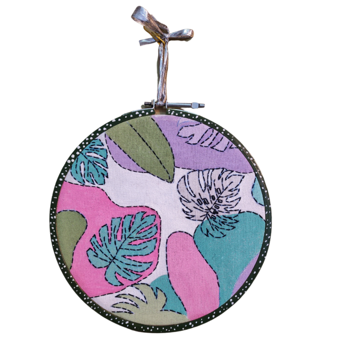 Embroidery Hoop - Leaf Pattern