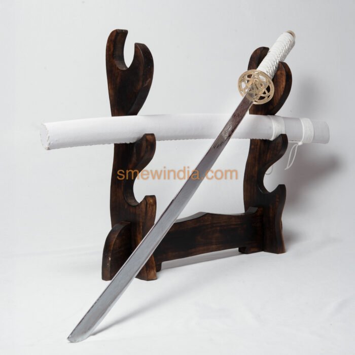 White Katana With Hexagonal Star Tsuba