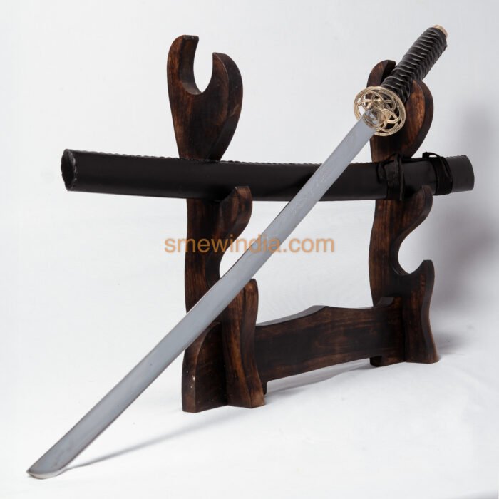 Black Katana with Hexagonal Star Tsuba